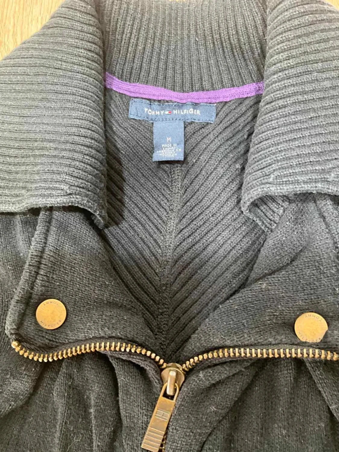 Gilet zippé Tommy hilfiger homme M 100% coton  bleu marine – photo 6